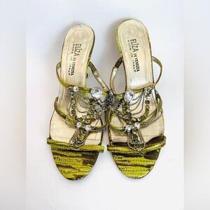 Eliza Di Venezia rhinestone faux snake sandal size 37 1/2